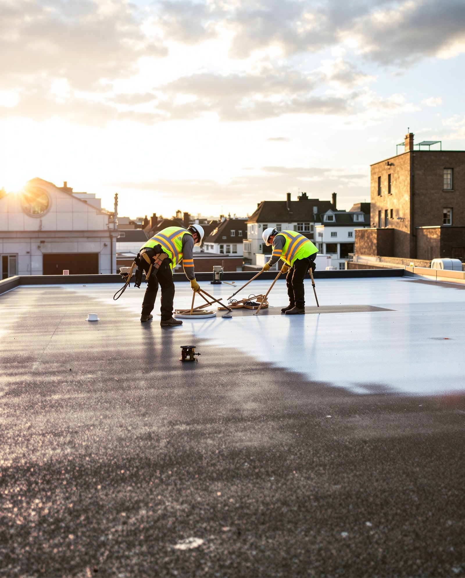 Bee Commercial Roofing team at work in Manchester